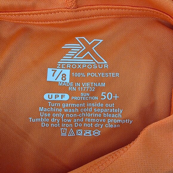 Boy's Rash Guard | Size 7-8 | Long Sleeves Hood Orange EUC - Picture 5 of 5